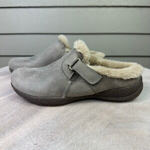 Clarks Collection Roseville Womens Clogs Size 6 Dark Taupe Leather Shoes New